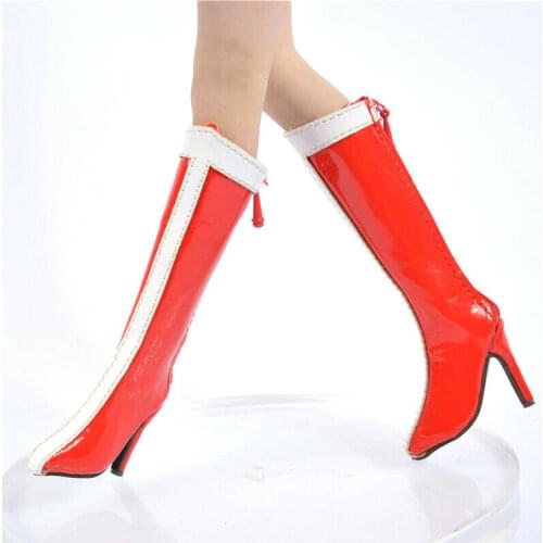 1/6 Scale Red and white stitching boots For 12" Phicen Verycool female Body