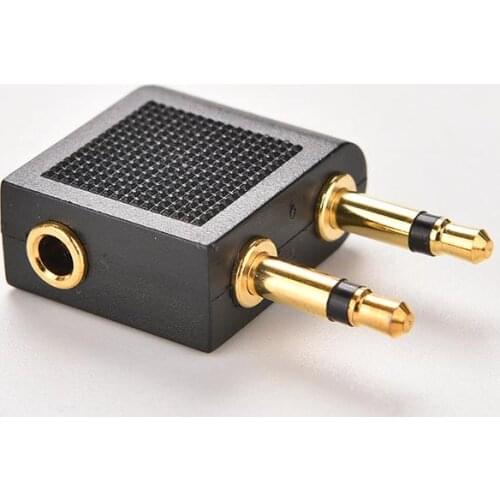 1PC 3.5mm Stereo AUX Jack 2 Male to 1 Female F Splitter Headphone Audio Adapter Airplane Travel On Plane Airline Audio Converter