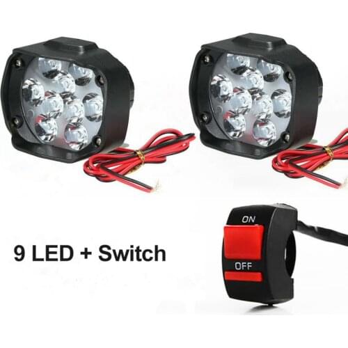 1pcs Work Light 15W 1500LM Motorcycles 9 Led Headlight Lamp Scooters Fog Light Working Spotlight DC 9V-85V/12V