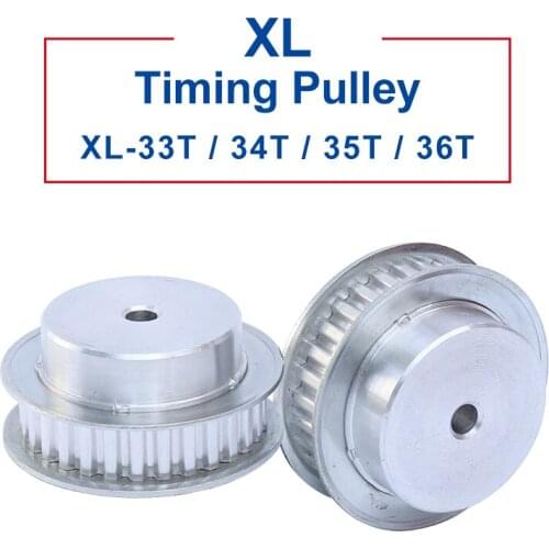 1 pc XL-33T/34T/35T/36T Timing Pulley Aluminum Material Pulley Process Hole 8 mm Slot Width 11mm Match With XL-10mm Timing Belt