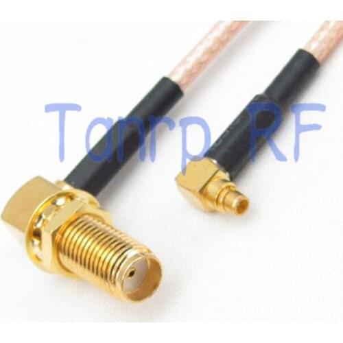 10pcs 6in MMCX male to SMA female both right angle RF adapter connector 15CM Pigtail coaxial jumper cable RG316 extension cord