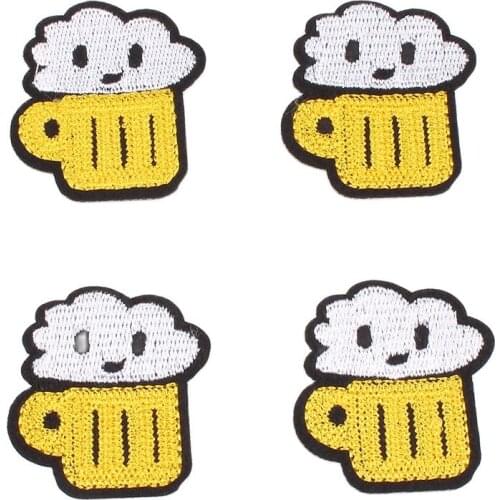 10pcs/lot Embroidered Funny Drinks Patch for Baby Bags Shoes Coats Jeans Hats Iron On Sew On DIY Fabric Stickers Handmade badge