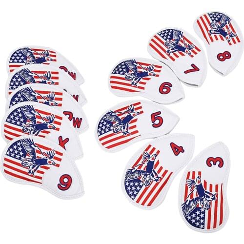 11pcs/set Portable Golf Iron Head Covers Unisex Number Printing Headcover