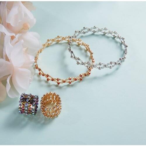 2 In 1 Magic Retractable Bracelet Creative Stretchable Twist Adjustable Bracelet Crystal Rhinestone Bangle Women Jewelry Gifts