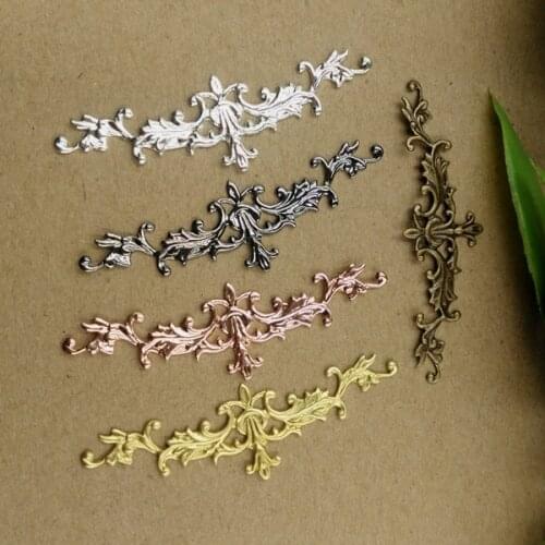 20pcs Gold/Bronze/Rhodium Plated Filigree Flower Wraps Connectors Charm Pendant For Necklace Jewelry Making Findings