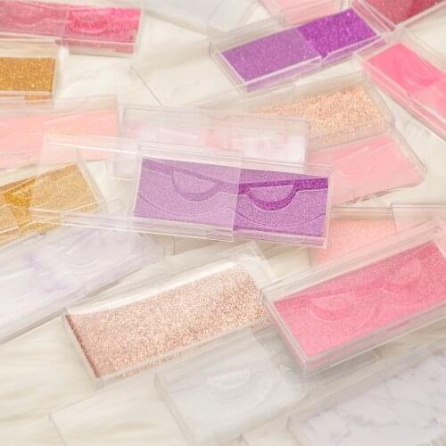 40/pack Wholesale Eyelash Packaging Box Lash Boxes Packaging Mink Lash Case Acrylic sliding plastic clear Empty case holder tray