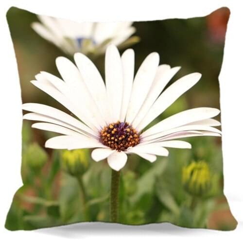 White yellow Peony flowers Square Cushion cover Cotton polyester bedroom/chair/car/sofa seat 16 18 20 inches 9 style