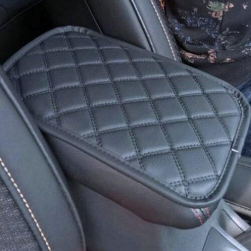 SBTMY Car armrest cushion cover SUV center console PU leather protective pad four season universal armrest box pad