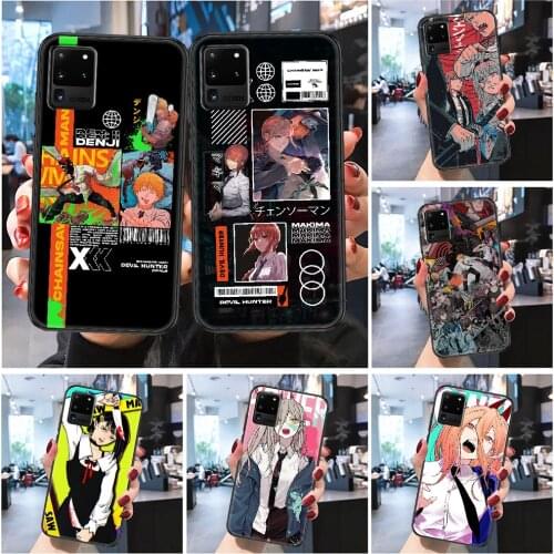 Chainsaw Man Makima Power Phone case For Samsung Galaxy Note 4 8 9 10 20 S8 S9 S10 S10E S20 Plus UITRA Ultra Frosted black soft