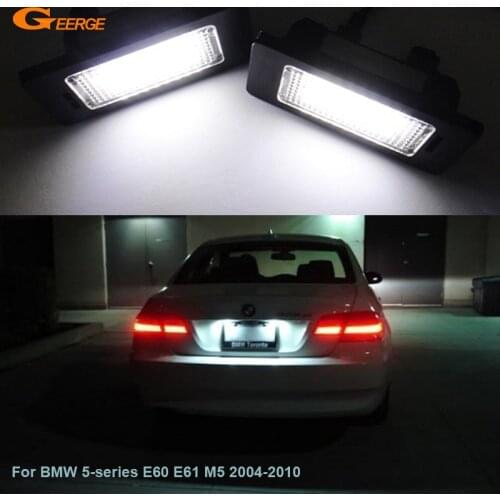 For BMW 5-series E60 E61 M5 2004-2010 Excellent Ultra bright Smd Led License plate lamp light No OBC error car Accessories