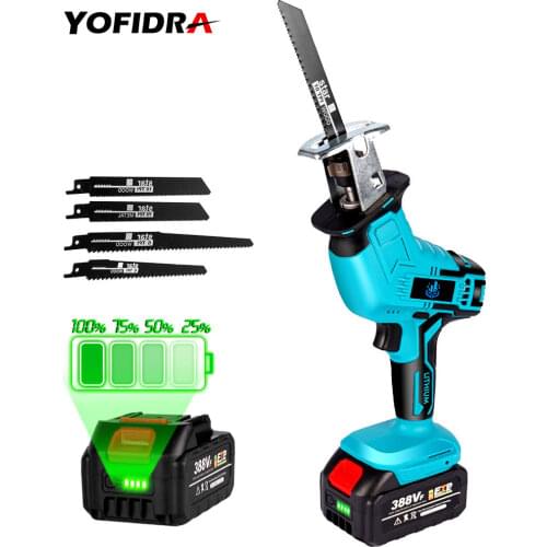 18V Cordless Electric Reciprocating Saw Quick Blade Change Capacity display lithium-ion battery Metal Wood PVC Cutting Tool