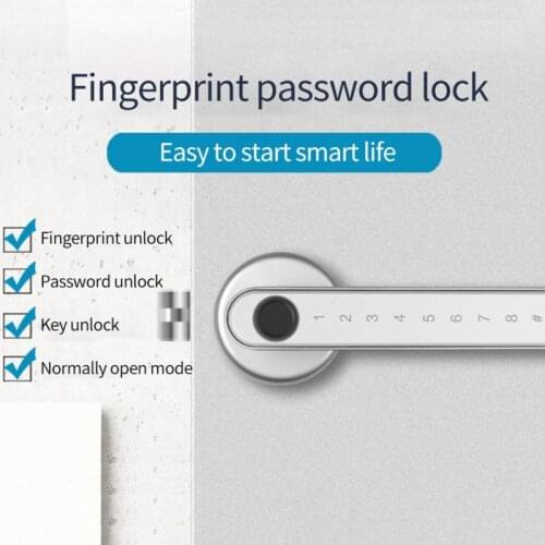 Fingerprint Door Lock Smart Keyless Entry Biometric Keypad Password Lever Handle Lock Bluetooth-compatible App Rechargeable Lock