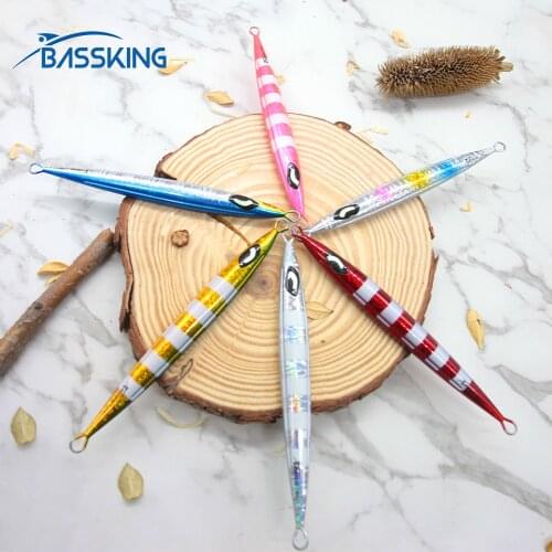 BASSKING Jig Fishing Lure 100/120/140/160/180/200g Luminous Metal Spoon Bait Jigging Lead Fish Lure Pesca Saltwater Metal Bait