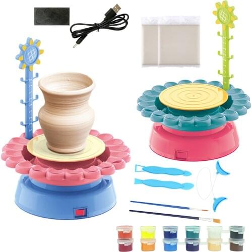 Electric Pottery Wheel Art Craft Kit Arts And Crafts Kids Toys Pottery Forming Machine Educational Entertainment Toys For Child
