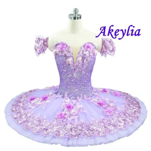 Purple Ballet Tutu Women Flower Fairy Princess Ballet costumes Ballerina Pancake platter tutus Pink professional ballet dress