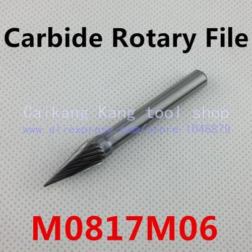 Head 8mm,Conical pointed nose,carbide rotary burrs, rotary burrs, deburring with rasp, carbide burrs, carbide grinding.M0817M06