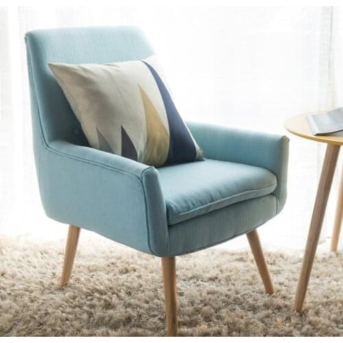 Customized Nordic Minimalist Small Apartment Living Room Chair Leisure Fabric Armchair Lazy Sofa Chair for Bedroom Balcony Mc