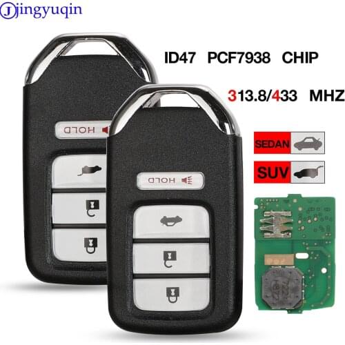 Jingyuqin 3b Remote Car Key Shell Case 313.8 Mhz For Honda Acura MDX RDX ILX TLX Civic Accord 2014 - 2019 FCC: KR5V1X SUV Sedan