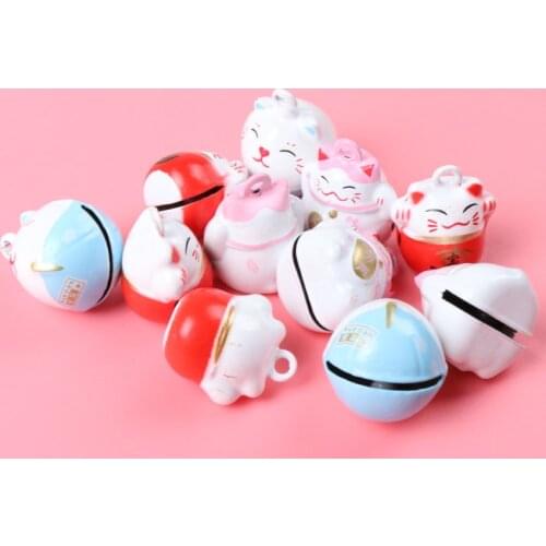 Jingle Bells Mix Lucky Cat Iron Loose Beads Small for Party Christmas Tree Ornamen Decoration Home Accessories 1pcs 20x17mm