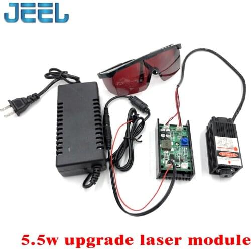 5.5w High Power 450NM With Focus Blue Laser Module Laser Engraving With TTL Module 5500mw Laser Tube + Brille
