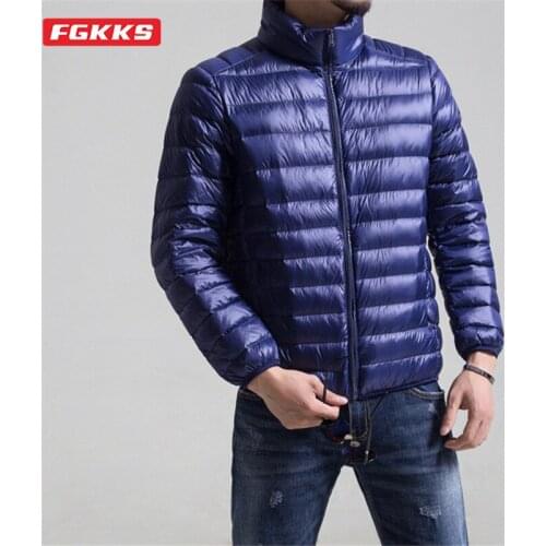 Brand Men Down Jacket Coat 2021 White Mens Down Fur Collar Waterproof Outerwear Male Down Parkas Coats