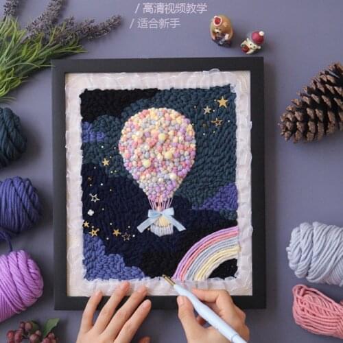 Russia Punch Needle Kit Embroidery DIY Materials Package Creative Wool Manual Embroidery Tool Home Decor Room Decoration
