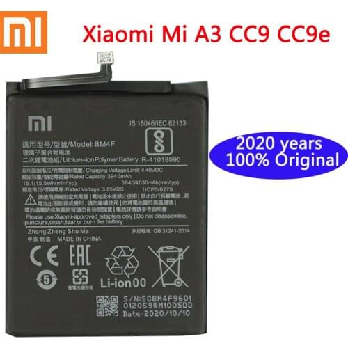 New BM4F 100% Original XIAO MI Phone Battery for Xiaomi Mi A3 CC9 CC9e Replacement Batteries Xiaomi bateria CC9 Mi9 Lite 4030mAh