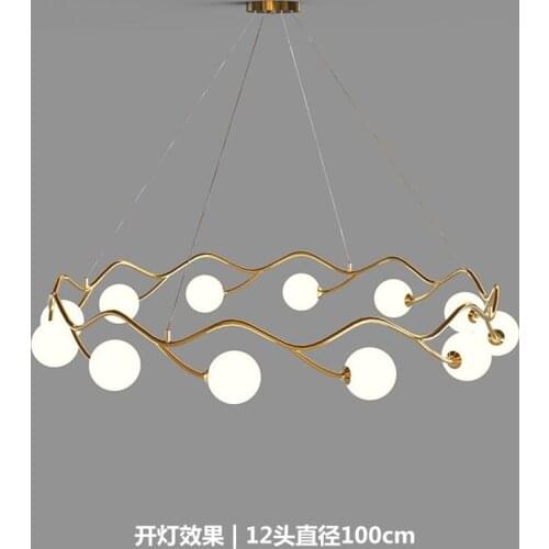 New G9 LED Round Chandelier Living Room Restaurant Bedroom Hanging Light Fixture White Glass Cord Adjustable Home Art Decoration