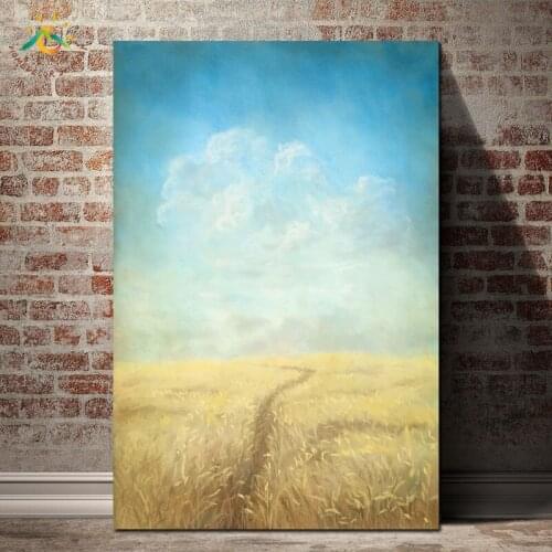 Autumn Field Landscape Nordic Style Wall Art Canvas Painting Pop Art Posters and Prints Wall Pictures Home Decor Living Room