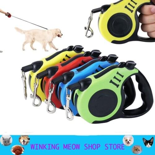 Dog Supplies Traction Rope Retractable Leash Automatic Flexible Leash Pet Cat Leashes Tool For Small Medium Dogs 3M/5M