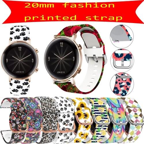New 20mm Printing Silicone Watchband For Huami Amazfit GTR 42/Bip U/S/GTS 2 Bracelet Correa Strap Quick installation Accessories