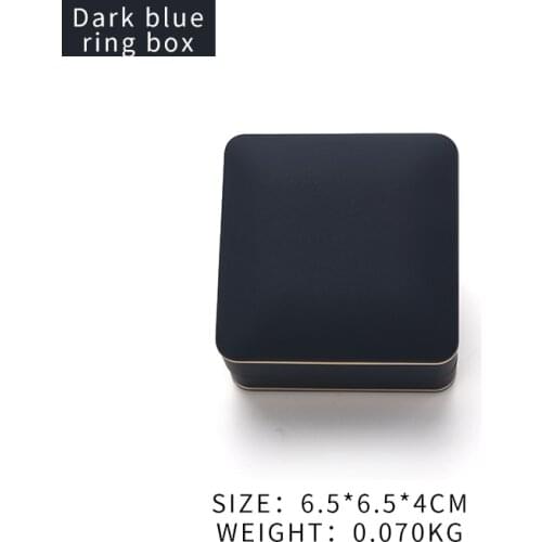 Led Dark Blue Women Wedding Ring Jewelry Packaging Storage Box Earring Pendent Jewellery Organizer For Lover Engagement Gifts