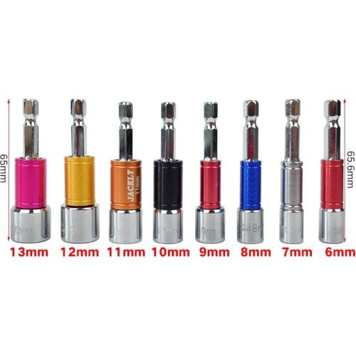 3/6/8PCS Chrome Vanadium Steel Socket Adapter Hex Shank 1/4" 3/8" 1/2" Extension Drill Bits Driver Electrical Drilling Head