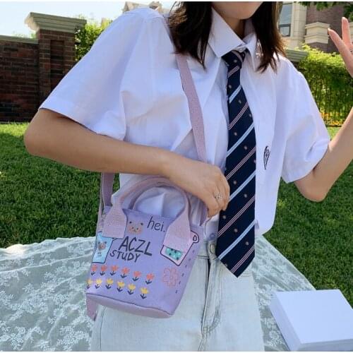 Spring Womens Bag 2021 New Fashion Air All Kinds of Canvas Hand-held Sidebag Net Red Fashion Bucket Bag