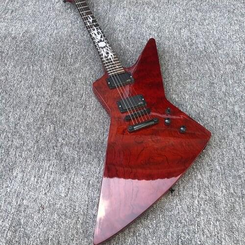 High-quality special-shaped 6-string electric guitar, black accessories, rose fingerboard, beige paint, rosewood veneer