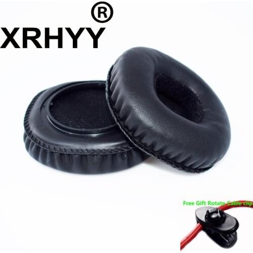 XRHYY Black Replacement Earpads Ear Pads Cushions Foam Cups Cover For MARSHALL MID ANC Headphones +Free Rotate Cable Clip
