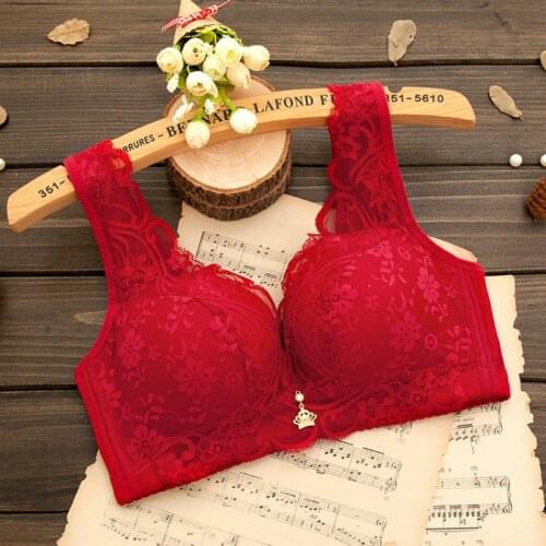 Yasemeen sexy women lace beading bras Seamless push up bras underwear gather Brassiere Unlined Seamless Bra for Women A B cups
