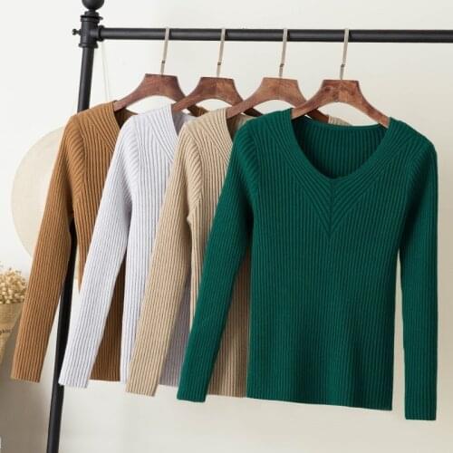 BYGOUBY Autumn Winter Women Pullover Sweater Knitted Elasticity Slim Jumper Thick Warm Ribbed Sweater Femme Pull