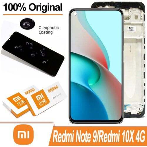 100% Original 6.53" IPS Display with frame for XiaoMi Redmi Note 9 LCD Touch Screen Digitizer Assembly Note9 Repair Parts