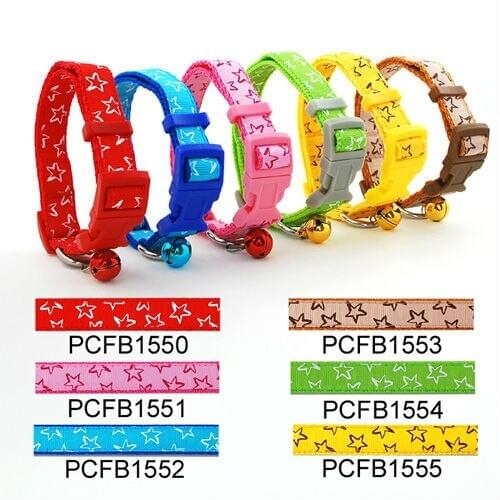 10sets 90Pcs/Lot Classic Pet Dog Stars Print Collar Buckle Style 1.5cm PCFB1550
