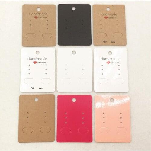 100pcs 6.5*5cm Kraft Paper Diy Stud/Drop Earring Packing Cards Cardboard Earring Products Displays Card Jewelry Cards