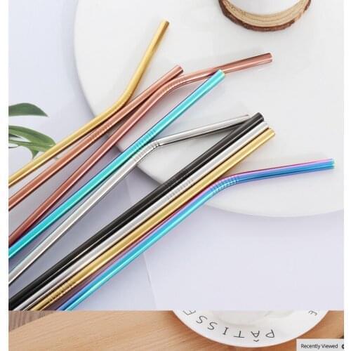 1000pcs/lot Colorful 304 Stainless Steel Straws Reusable Drinking Straw High Quality Metal Straw 215mm*6mm Factory wholesale