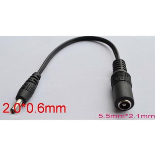 1000pcs High quality All copper brand new DC cable power jack female 5.5mm x 2.1 mm plug male 2.0mmx 0.6mm