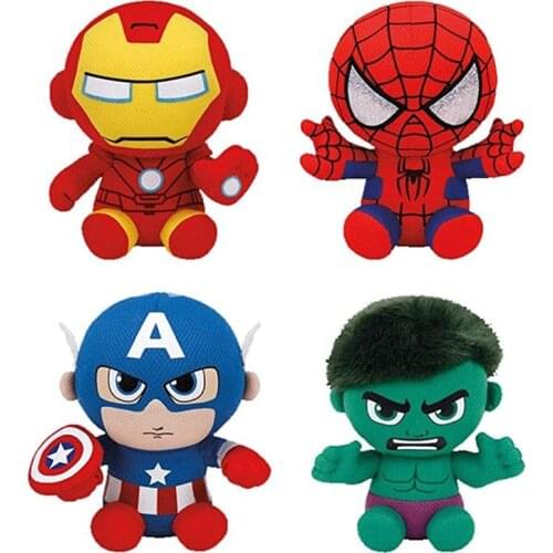 15CM Ty Beanie Big Eyes Iron Man Spider Man Groot Panther Collection Ornaments Soft Plush Toy Doll Child Birthday Chirstmas Gift