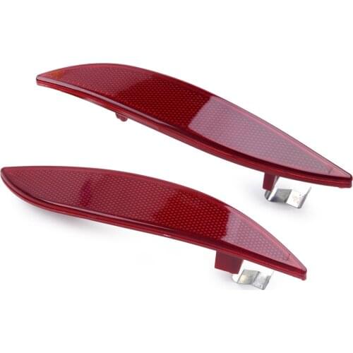 2 Red Rear Bumper Reflector Light Lens 265650004R Fit For Renault Megane Clio MK3 2008 2009 2010 2011 2012 2013