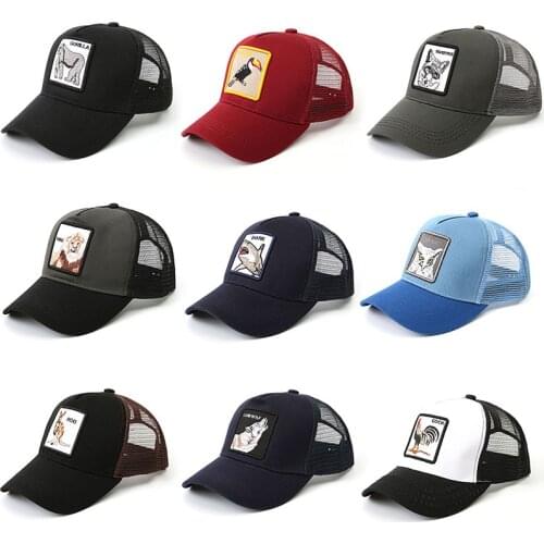 2021 Fashion Panther Mesh Cap Summer Baseball Cap Anime Gorilla FREEDOM Black Trucker Hat Shark Toucan Dad Hat Net Snapback Wome