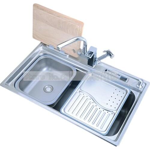 304 Stainless Steel Sink Home Kitchen Sink Large Single Sink Embedded Multi-function Sink Large Under Counter