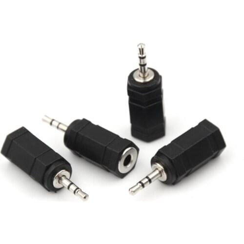 4 PCS 2.5mm Male To 3.5mm Female Audio Stereo Headphones jack Adapter Plug Black One