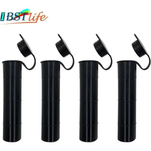 4 PCS IBST LIFE Black color 0 degree Fishing Rod holder Inner Sleeve Rod Pod Rubber Cap Tube Liner