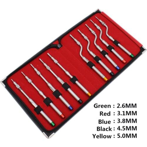 5 Pcs/Set Dental Implant Osteotome Instruments Sinus Lift Curved and Straight Dentist Tools Dental Lab Instrument